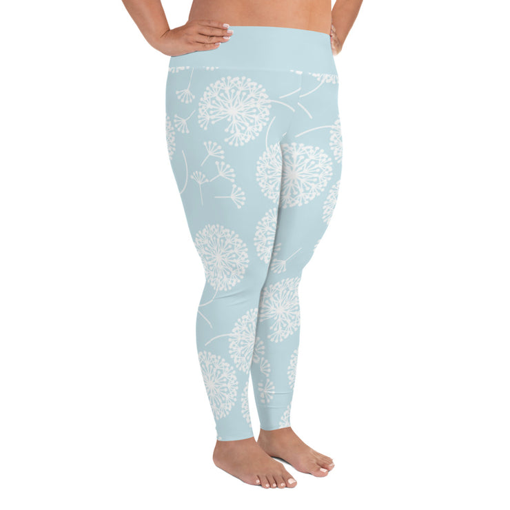 Powder Blue Puff Plus Size Leggings