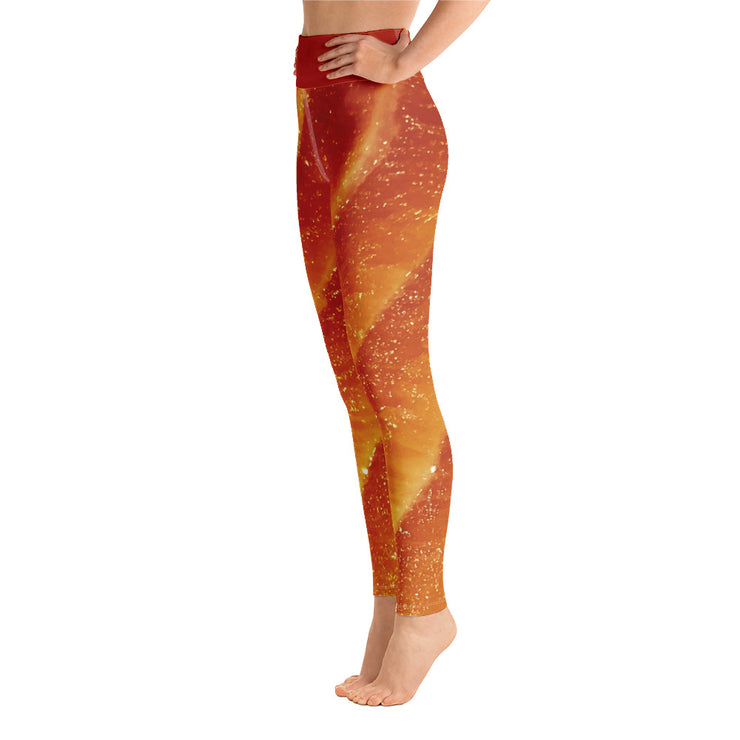 Activewear Athleisure Yoga Leggings similar to athleisure yoga leggings by Lululemon Athletica, Fabletics, Sweaty Betty, Under Armour, Nike and Adidas for yoga, fitness, Pilates, workouts in moisture-wicking fabric, high fashion prints and bright colors for hiking, camping, surfing, running, swimming, snorkeling, and other outdoor activities as well as lounging, meditation, stretching and relaxing, all for the city girl