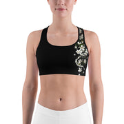 "Floral Tattoo" Unpadded Fitness Bra