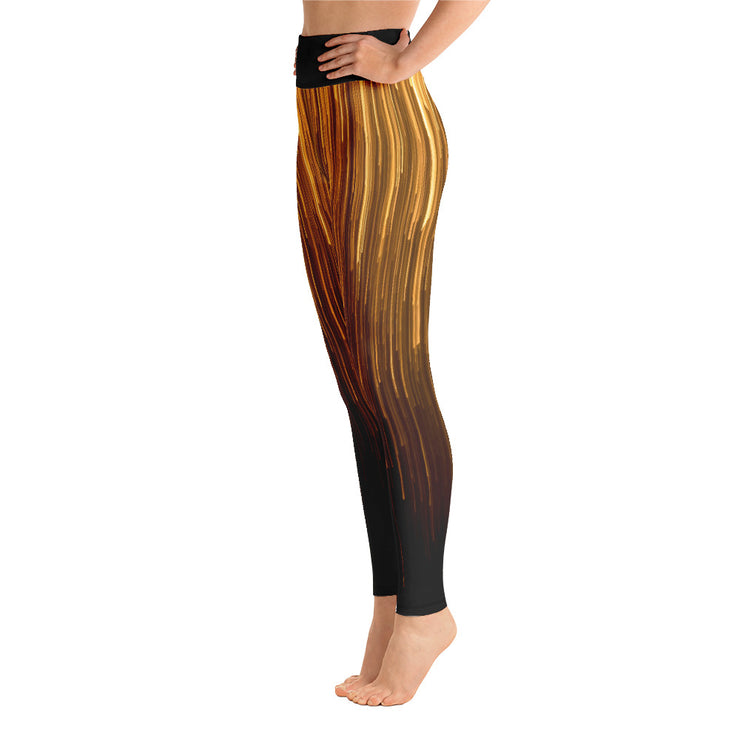 Gold Rain Yoga Leggings