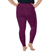 LSB GeoLine Plus Size Leggings in Tyrian Purple