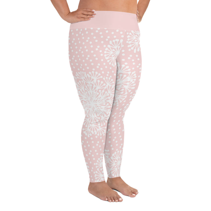 Pink Powder Puff Plus Size Leggings