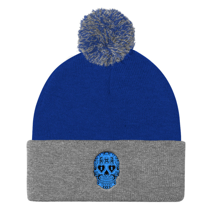 "Sugar Skull" Pom-Pom Knit Hat