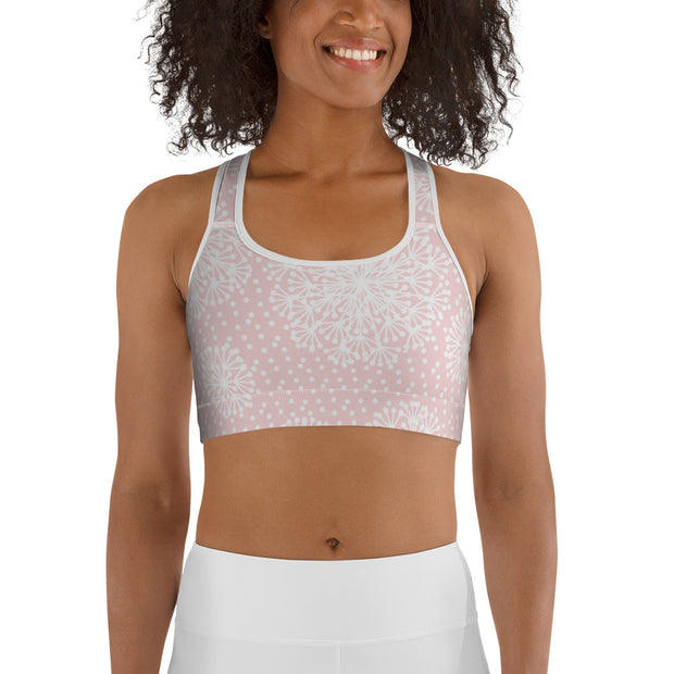 Pink Powder Puff Sports Bra