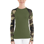 "Hide n' Seek" Land & Sea Fitness Top in Military Green
