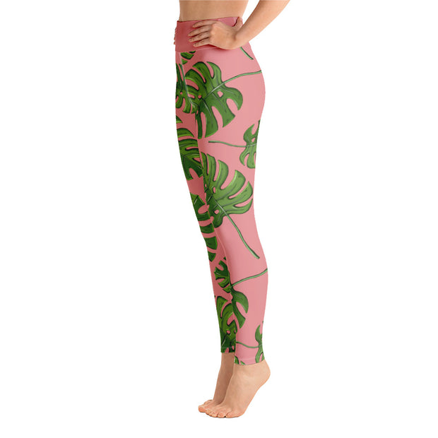 Pink Palms Hotel Yoga Leggings