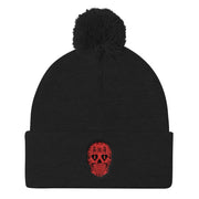 "Sugar Skull" Pom-Pom Knit Hat