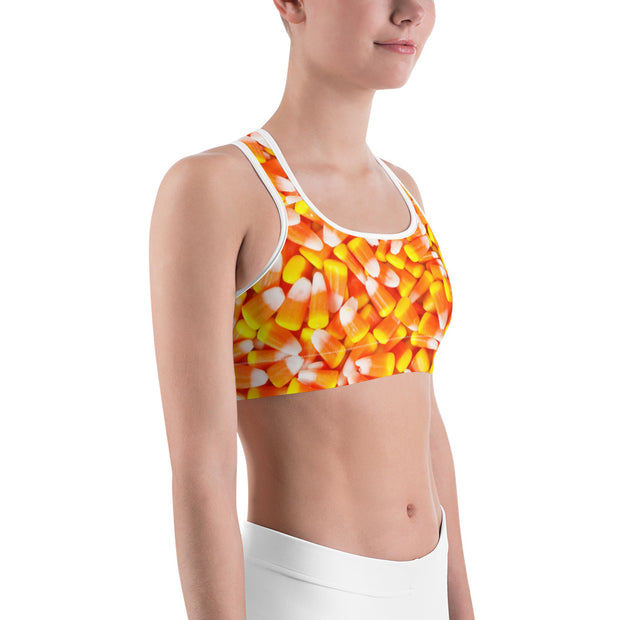 "I Love Candy Corn" Fitness Bra