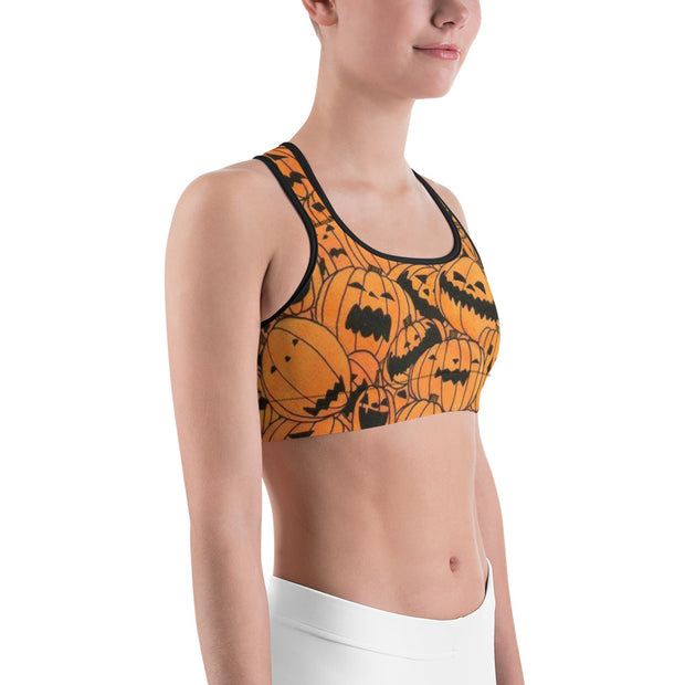 "Jack-O-Lantern Group Therapy" Fitness Bra