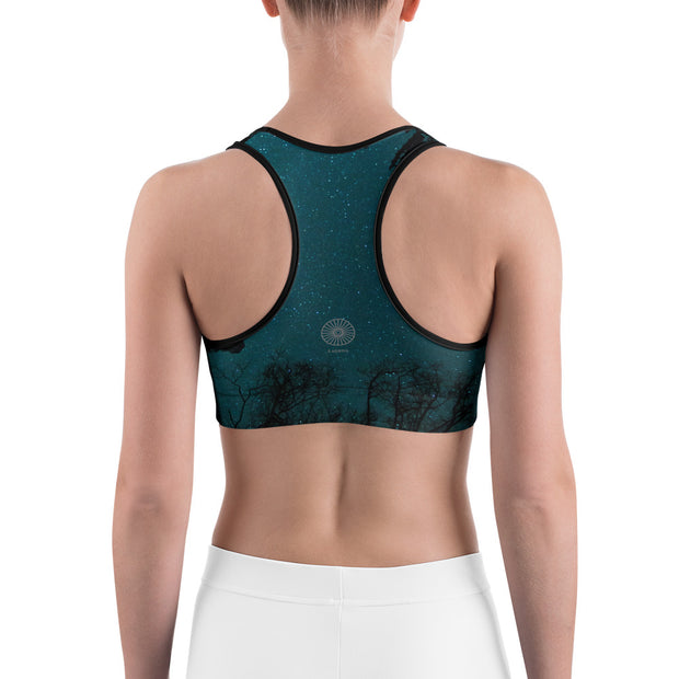 "Forest Night Sky" Unpadded Fitness Bra