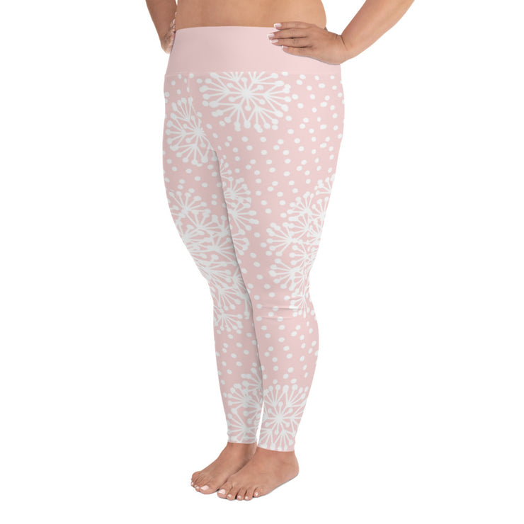 Pink Powder Puff Plus Size Leggings